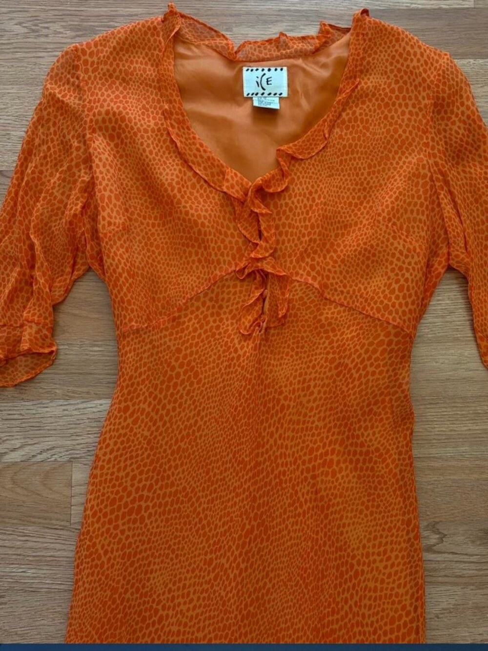 Silk Orange Sun Dress - Picture 7 of 7